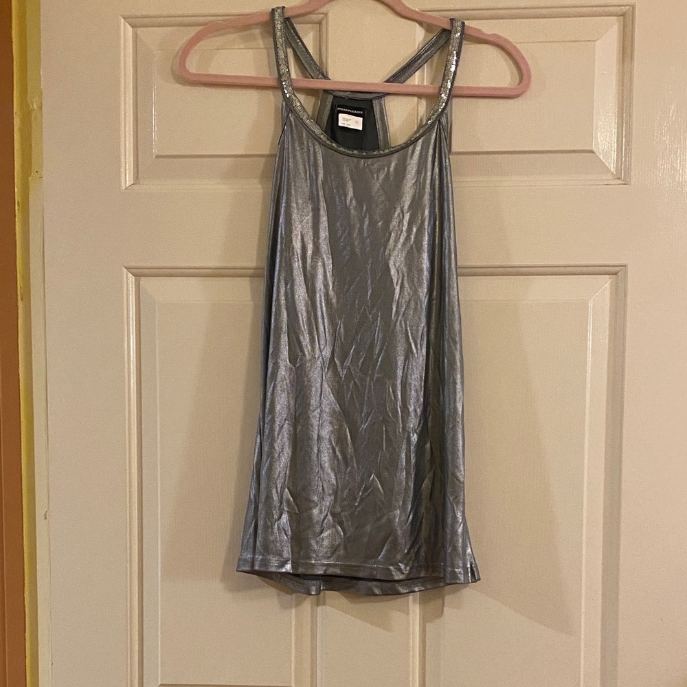 NWOT BIGAPPLEKIDS Shimmering Silver Women's Camisole, Size M